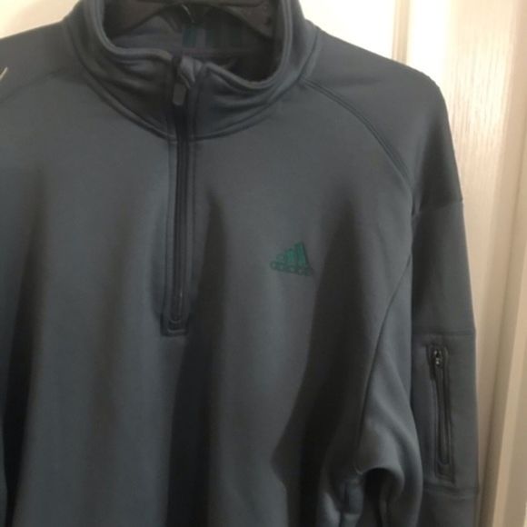 Adidas Long Sleeve Therma Fleece mens Training Running Sweater Zip Up Jacket XL - Picture 8 of 10